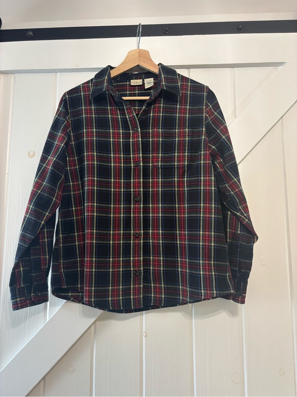 Vintage LL Bean Women’s Scotch Plaid Flannel Shirt Tartan Preppy Heritage SP - Picture 2 of 8